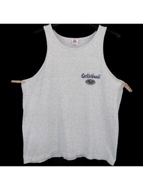 Gecko Surf Hawaii Gray Muscle Tank Top XL 90s Athletic Apparel Activewear Logo